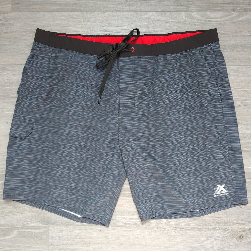 Excellent Used Condition Men's ZEROXPOSUR Swim Trunks Grey SIZE XXL